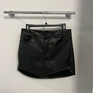 Afrm leather mini skirt